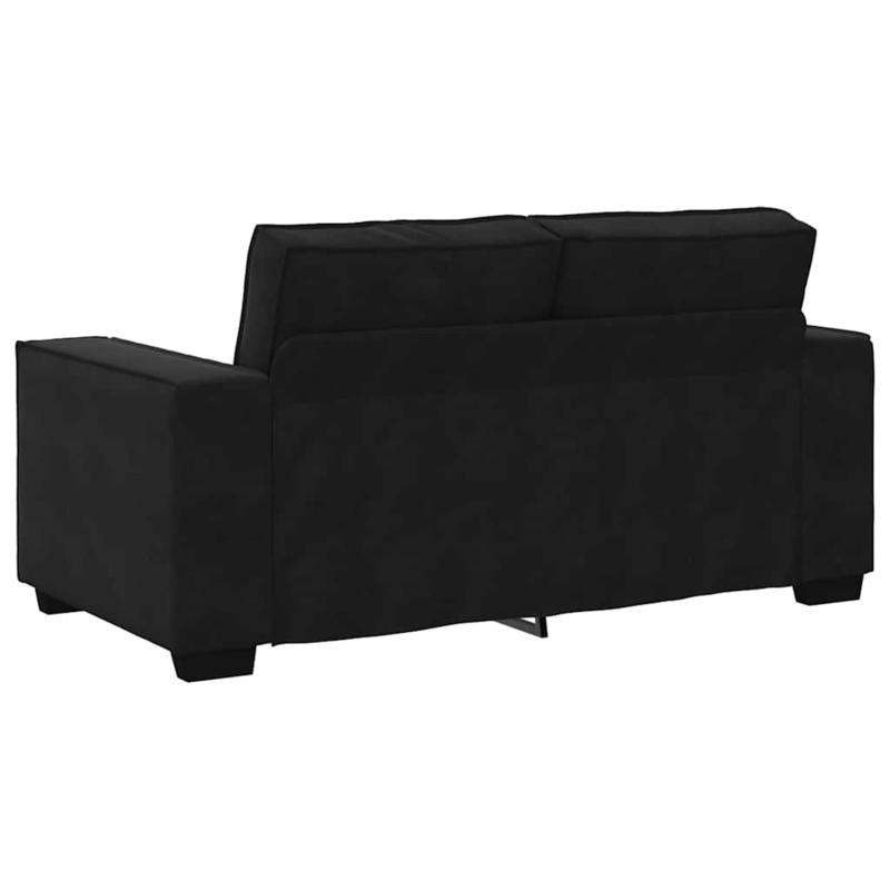 Zwarte Sofa – Bankstel – Loungebank – Zitbank – Velvet Bank – Met 3 Zachte Velvet Kussens – Vlekbestendig – Gemakkelijk Schoon Te Maken