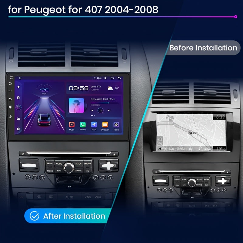 Multimedia Autoradio – 2 Din Radio – GPS Navigatie – Touchscreen Speler – Android Auto – 4G Connectiviteit – 9 Inch Scherm – Draadloos CarPlay