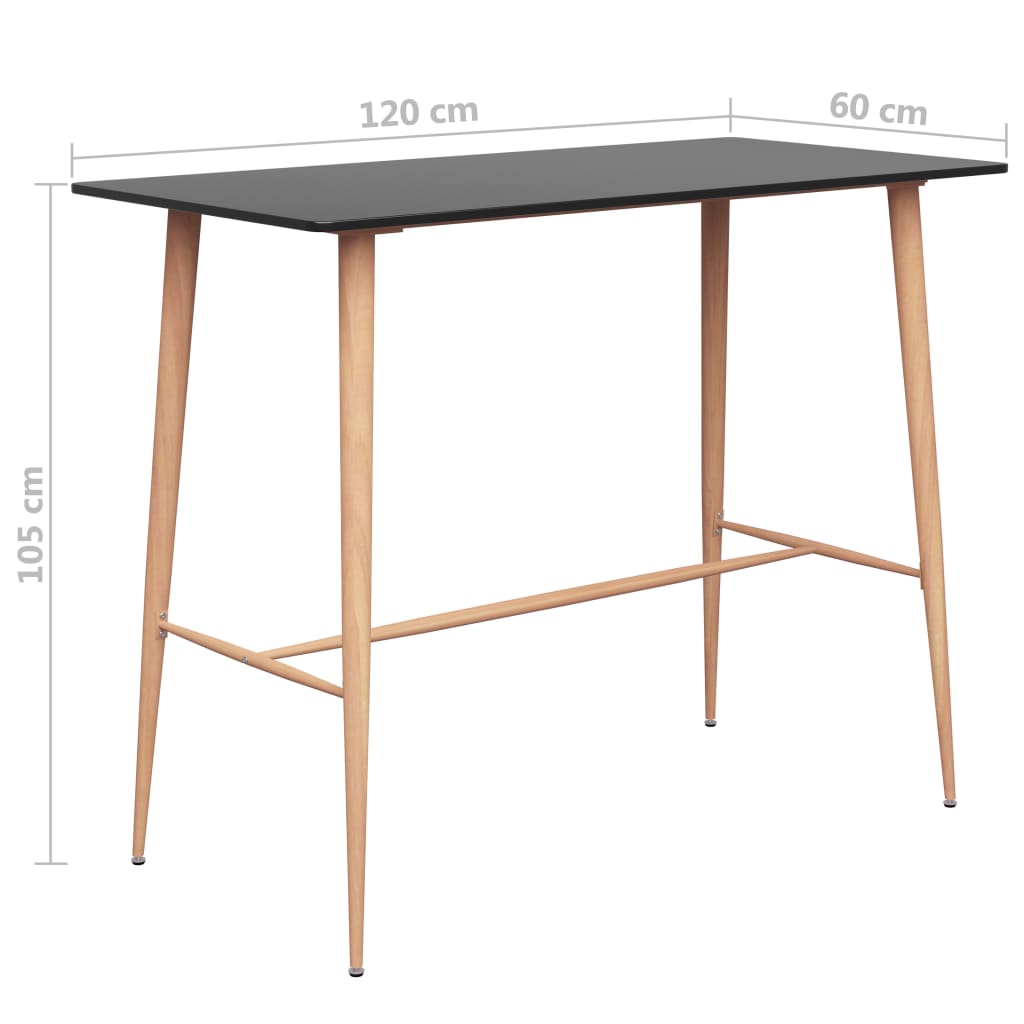 Barset – Barsets – Tuinbarset – Bistroset – 4-Zits – MDF Tafelblad – Metalen Frame Met Hout-Look