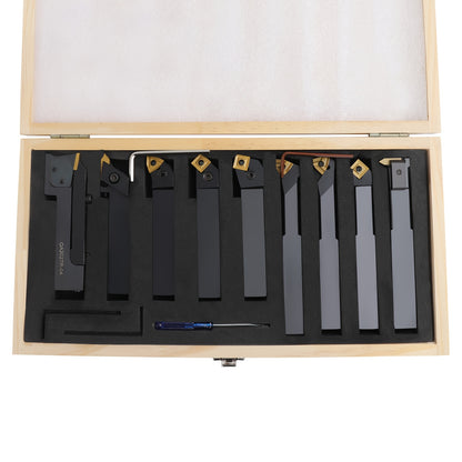 Draaigereedschap Set – Lathe Snijgereedschap – Metaal Bewerking Tool – Toolhouder – Zware Bewerkingsset – 9-delige Set – 20mm Schachtdiameter – Hoogwaardig Staal