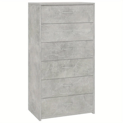 Sideboard – Dressoir – Opbergkast – Kast – Ladenkast – Betonlook – 6 Lades – Compact 50x34x96 cm – Duurzaam Engineered Wood