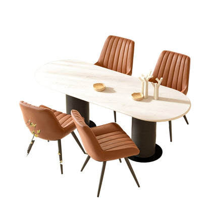 Stoelenset Eetkamerstoel – Bureaustoel – Eetkamerstoel Zonder Armleuning – Werkstoel – Designstoel – Ergonomisch Ontwerp – Zachte Schuimvulling – Zwart Metalen Frame