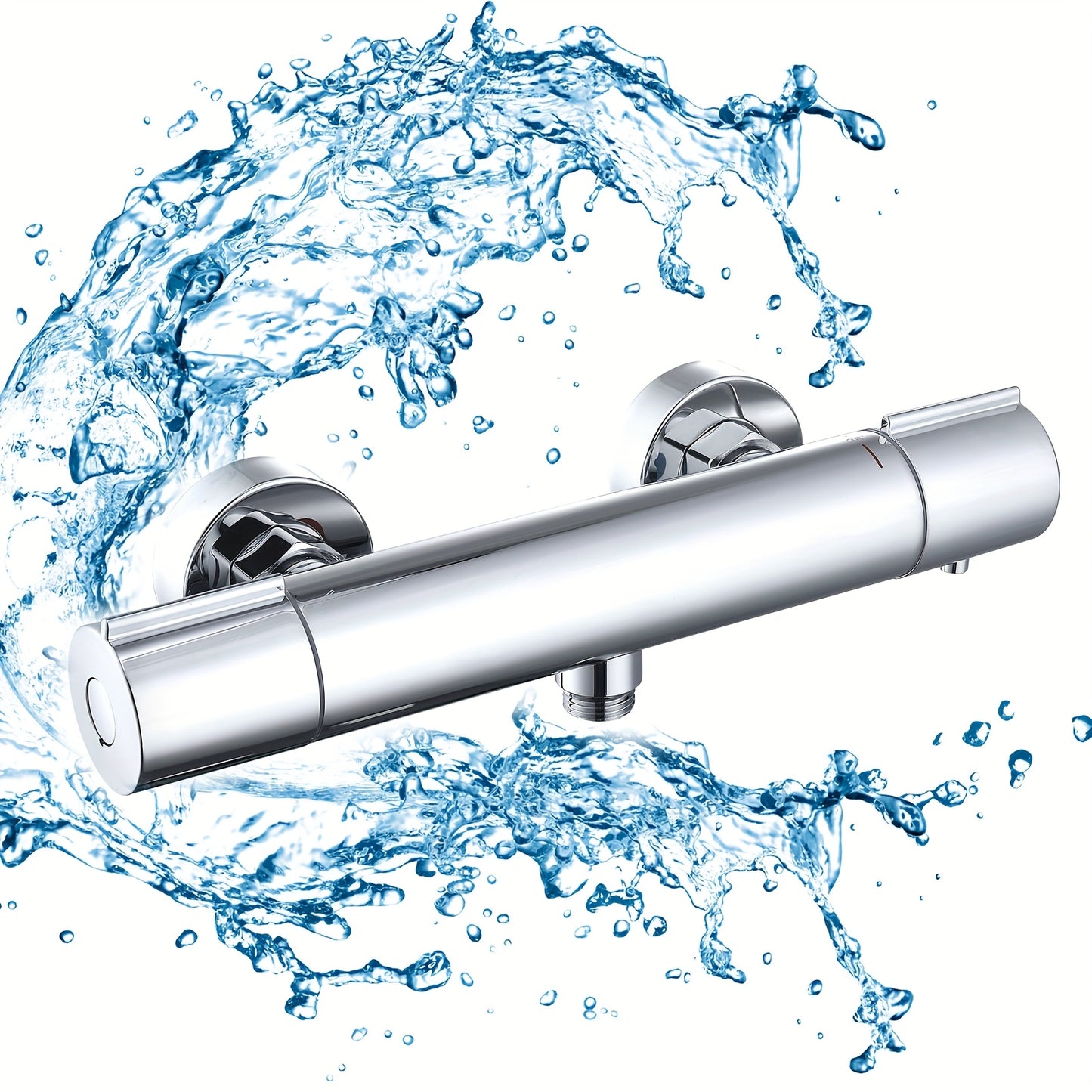 Modern Wall-Mounted Shower System with Thermostat - Complete Shower Set with Rain Shower Head, Handheld Shower & Bidet Sprayer, Easy Installation, No Batteries/Electrical Required, Durable Bathroom Fixture for Contemporary Ba