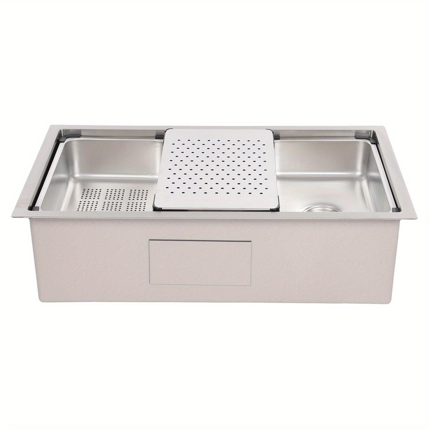 Spoelbak RVS – Keukenspoelbak – Inbouw Spoelbak – Opbouw Spoelbak – Undermount Spoelbak – Grote Inhoud 76x45,8 cm – Mat RVS Afwerking