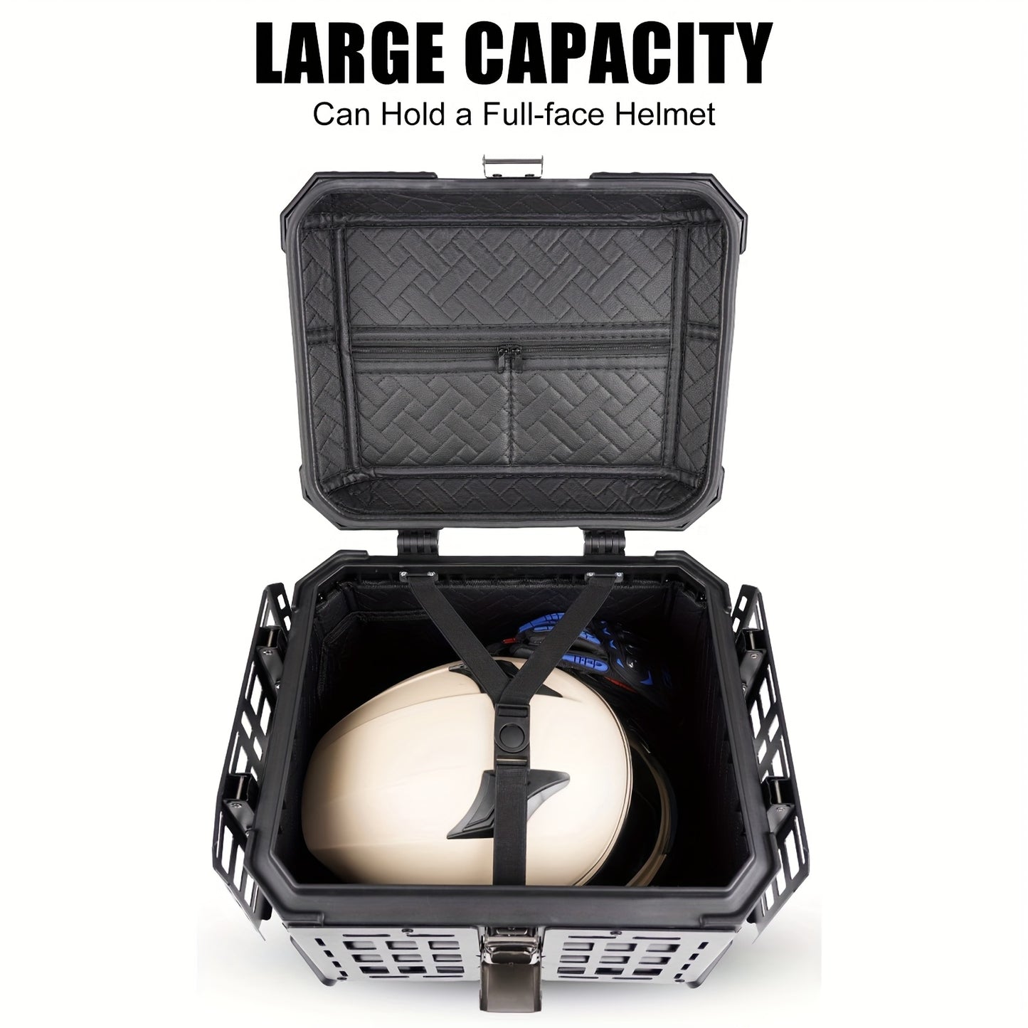 Motor Topkoffer – Motor Bagagekoffer – Achterkoffer – Motor Koffer – Motorbox – 45L Aluminium – Quick Release Systeem – Dubbel Slotensysteem