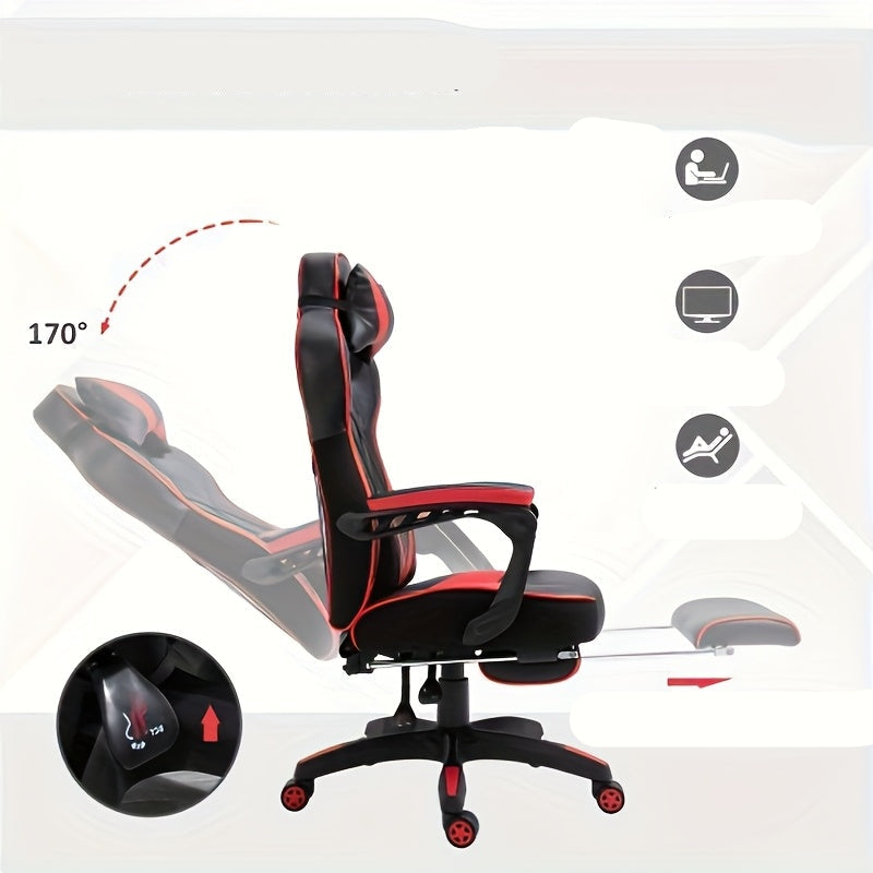 Gamingstoel – Gamestoel – Gaming Chair – Game Stoel – Bureaustoel – Ergonomisch – Verstelbare Hoogte – 360° Draaibaar – Handmatig Verstelbare Rugleuning – Zwart