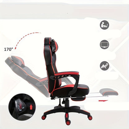 Gamingstoel – Gamestoel – Gaming Chair – Game Stoel – Bureaustoel – Ergonomisch – Verstelbare Hoogte – 360° Draaibaar – Handmatig Verstelbare Rugleuning – Zwart