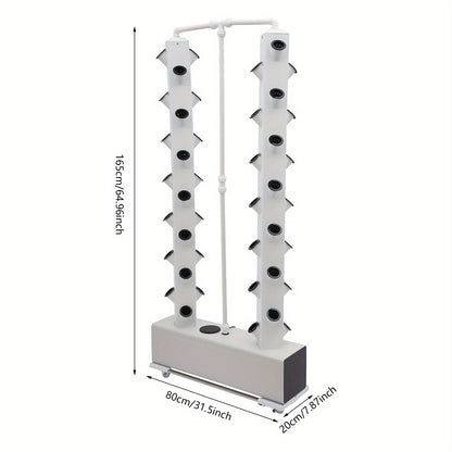 Hydroponische Tuin – Verticale Tuin – Hydrocultuur Toren – Groeisysteem – Plantenplantkit – Compact Hydroponisch Systeem – Duurzaam PP Materiaal – 56 Plantplekken Met Waterpomp