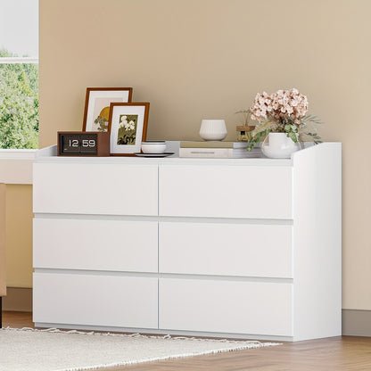 Ladekast – Commode – Kast – Opbergkast – Dressoir – 6 Lade(s) – Wit – Ruime Opbergruimte – Geruisloze Ladegeleiders