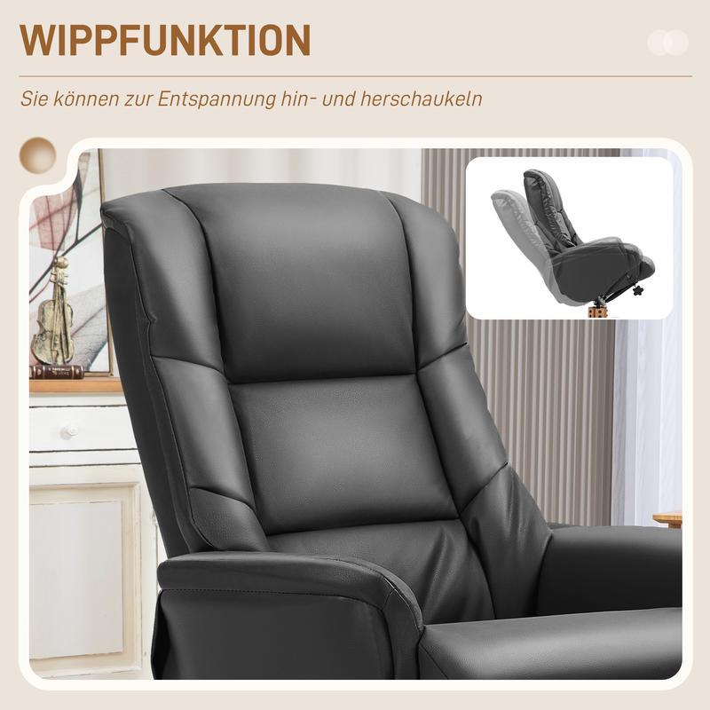 Ergonomische Relaxfauteuil – Relaxstoel – Lounge Chair – Zetel – Fauteuil Met Hocker – Verstelbare Rugleuning – Stevig Hardhout En Metaal Frame