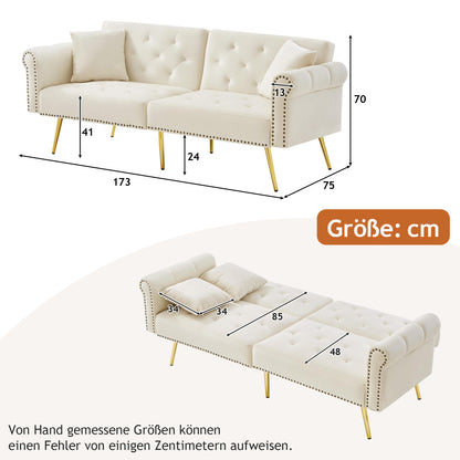 This Modern Velvet Two-Person Sofa Bed Comes with a Backrest That Can Be Adjusted to Three Different Positions. Its Chic Design Not Only Provides Sleeping Options But Also Maximizes Space And Supports a Strong Weight Limit, M