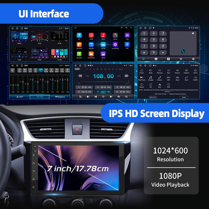 Android 14 Autoradio – 2 DIN Auto Stereo – Multimedia Speler – Touchscreen Radio – GPS Navigatie – 7 Inch IPS Scherm – Draadloze CarPlay & DAB+ Adapter