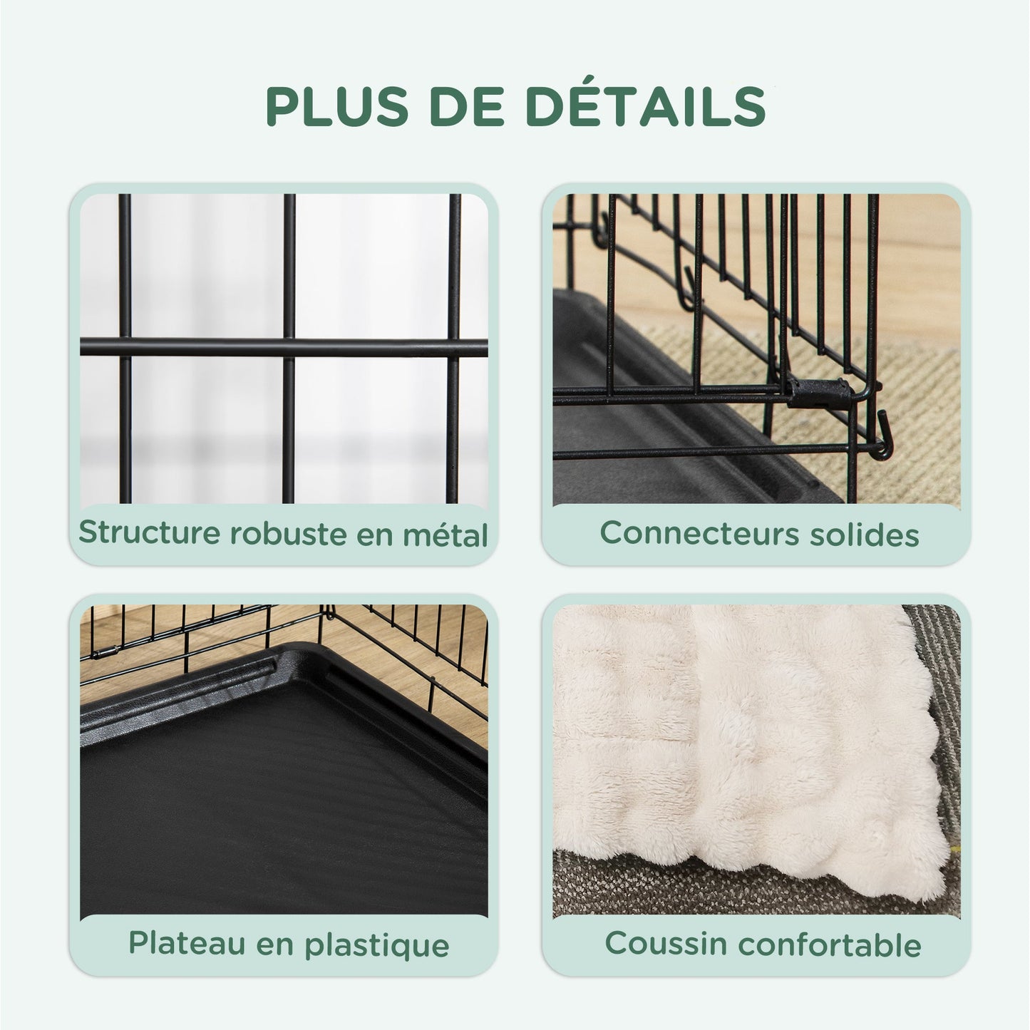 Hondenbench – Bench Voor Honden – Hondenkooi – Hondenhok – Reisbench – Opvouwbaar Met Handvat – Uitneembare Bodemtray En Wasbaar Kussen – 105x70x75 cm Zwart