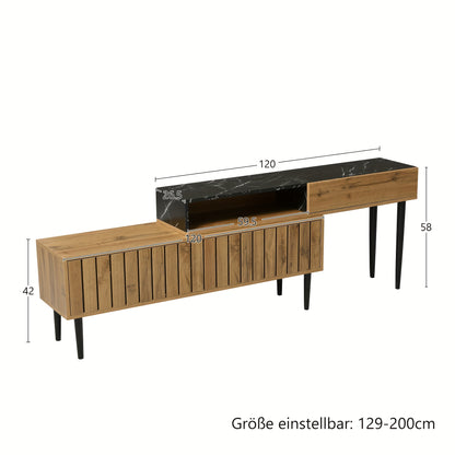 Modern TV‑kast / TV‑cabinet in Wit & Hout – 180 × 50 × 38 cm – Vrijstaand Mediameubel voor Woonkamer of Studio