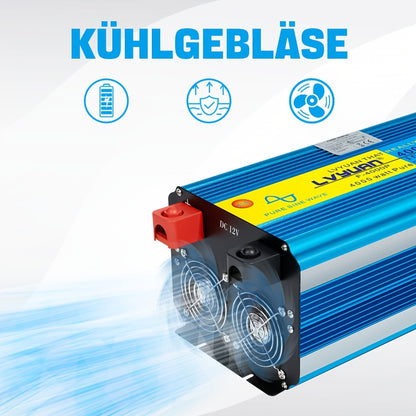 LVYUAN Pure Sine Wave 4000W Power Inverter, 4000W Rated Power Car Electronic Inverter, 8000W (Peak) Power Converter, Car Household High Power Outdoor Camping Emergency Backup Convert Highly Efficient And Stable Compatible Wit