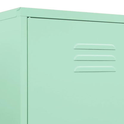 Mintgroene Stalen Kast – Opbergkast – Kledingkast – Bergkast – Vrijstaande Kast – Stevig Staal – Compact 98 cm Hoog