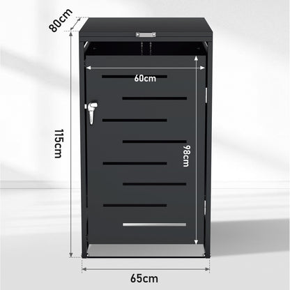 Afvalcontainer – Afvalbak – Vuilnisbak – Afvalopslag – Afvalkluis – Metalen Afvalbak Buiten – Afsluitbare Deuren – Weerbestendig 65x80x115 cm