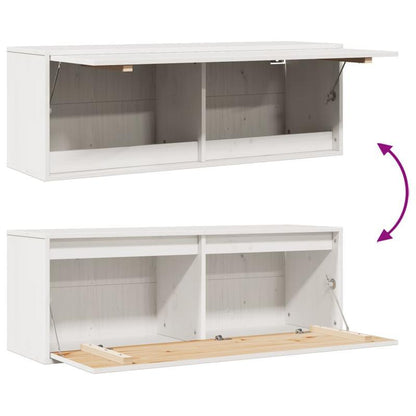 Modern European Style Solid Pine Wood Wall Shelf & Storage Cabinet - White 100x30x35cm, Wall-Mounted Space-Saving Organizer for Living Room, Bedroom, Home Office (Free Shipping), Storage Furniture, Sleek European Design, Smoo