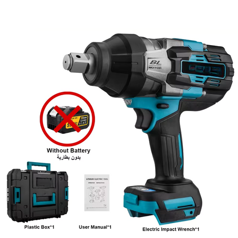 Impact Wrench - Electric Impact Wrench - Battery Impact Wrench - Impact Driver - 3100N.M Torque Brushless Electric Impact Wrench -without 18V Battery and Plug
