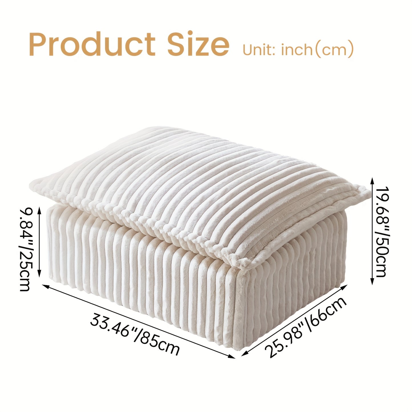 Poef – Voetenbank – Zitpoef – Hocker – Voetensteun – Beige – Compact Ruimtebesparend Design – Duurzaam en Comfortabel