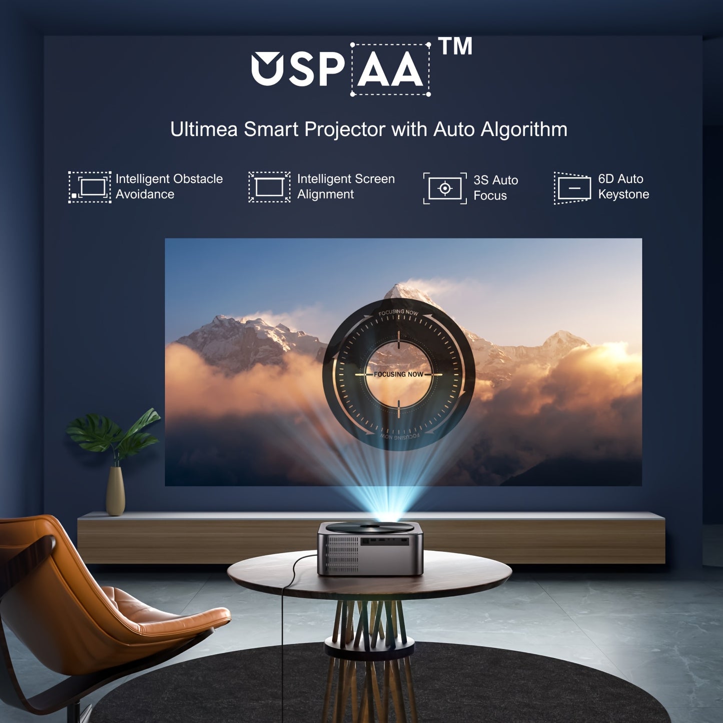 Projector – Beamer – Mini Beamer – Draagbare Projector – Home Cinema – Full HD 1080p Resolutie – 700 ANSI Lumen Helderheid – Automatische Focus & 6D Keystone Correctie