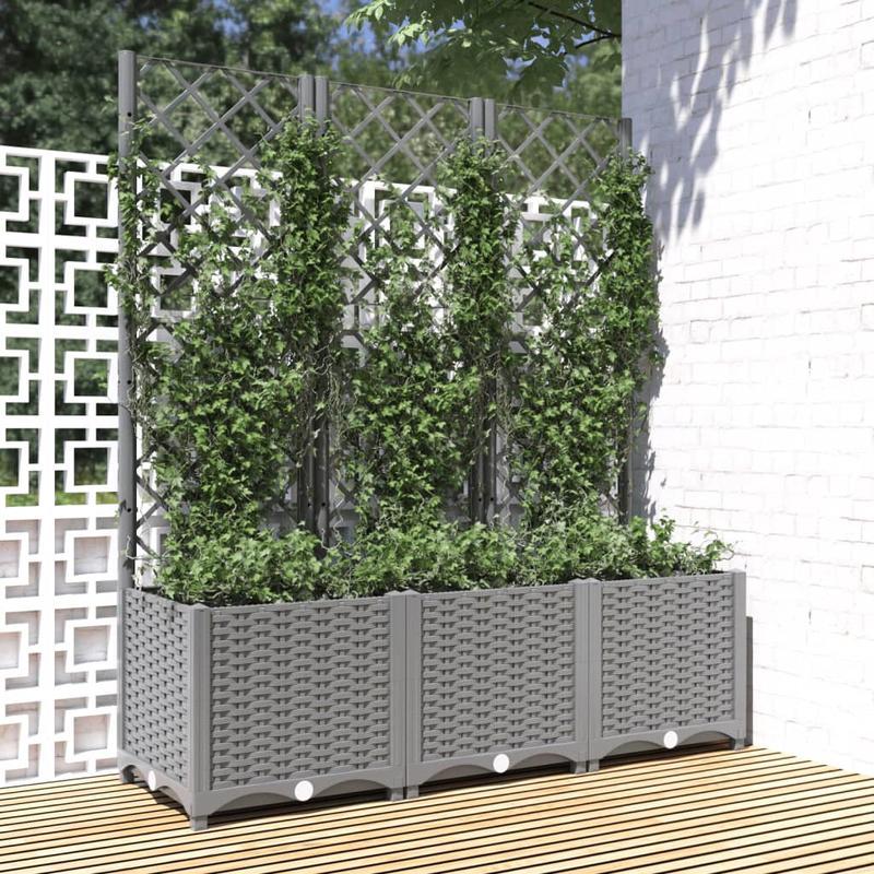 Trellis Plantenbak – Plantenpot – Patio Planter – Raised Garden Bed – Tuinbak – Extra Groot – Weerbestendig PP Materiaal – 120x40x136cm – Lattice Design