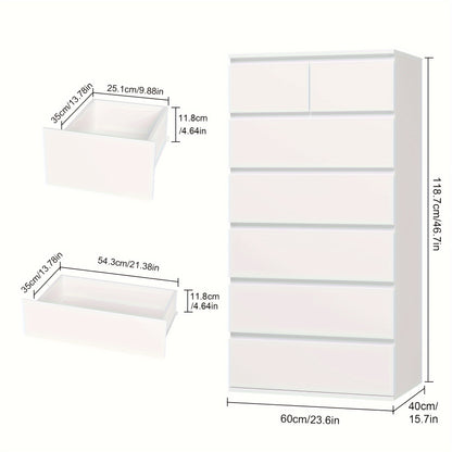 Chest Of Drawers – Ladekast – Kledingkast – Opbergkast – Slaapkamerkast – Modern Wit – 5 Lades – MDF Materiaal