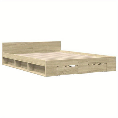 3-Laags Bedframe – Stapelbed – Hoogslaper – Slaapbank – Opbergbed – Houten Constructie – 150x200 cm – Duurzaam & Verwijderbaar – Rovere  Marrone