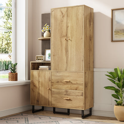 Kledingkast – Garderobekast – Kleerkast – Opbergkast – Dichte Kast – Soft-Touch MDF – Slow-Close Deuren – Ruimtebesparend Verticaal Design 110x186x38 cm