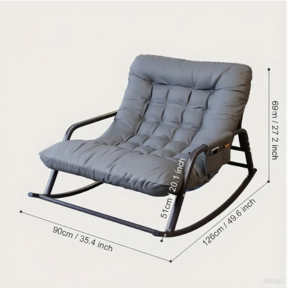 Schommelstoel – Schommelfauteuil – Relaxstoel – Loungestoel – Fauteuil – Met 9,9 cm Memory Foam Zitting – Industrieel Metaal Frame Draagvermogen 159 kg