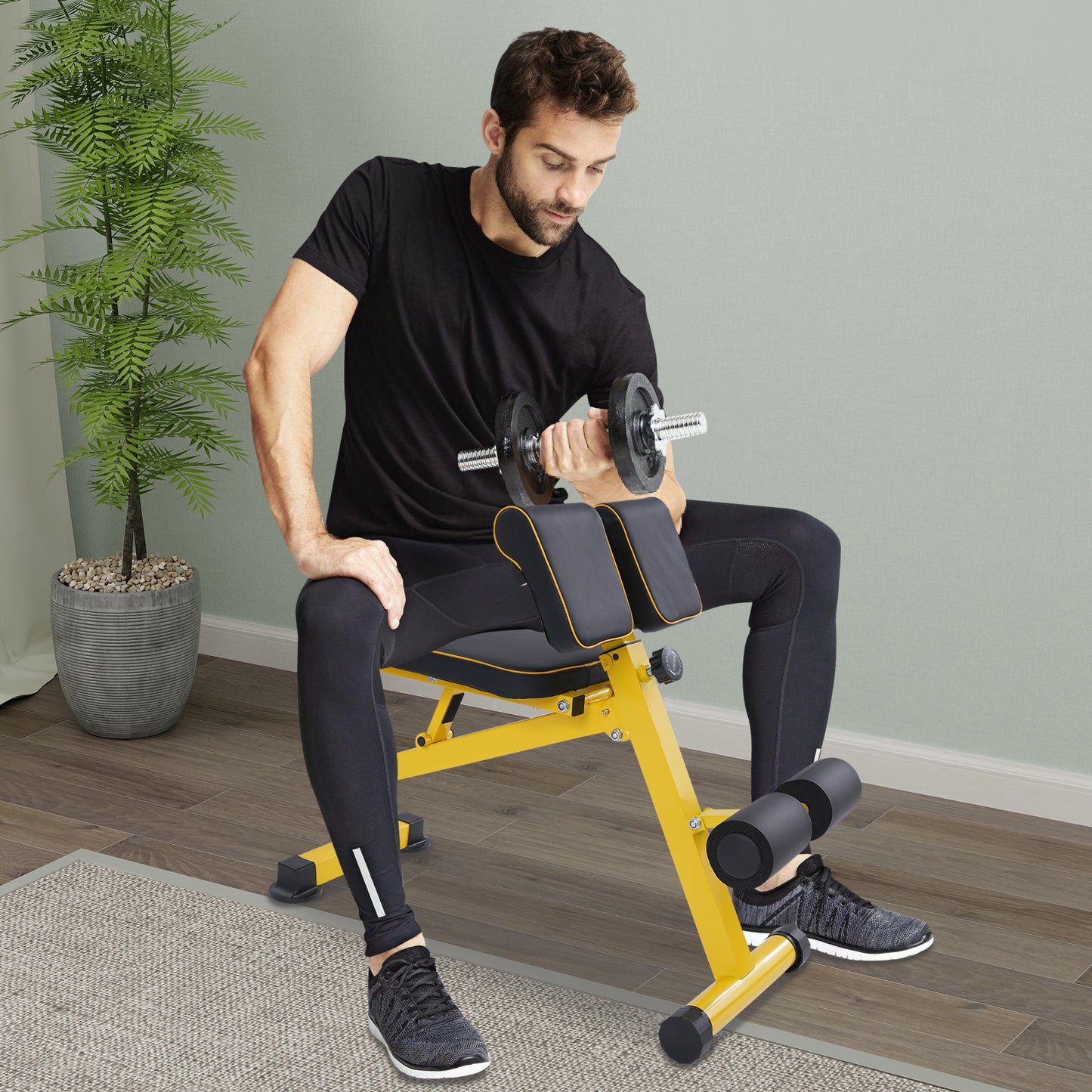 GDRASUYA10 Compact Adjustable Weight Bench for Full Body Strength Training, Ab/ Back Hyper Roman Chair, Adjustable Ab Sit up Bench, Incline Decline Bench, Flat Bench, Hyperextension Bench, Back Extension Machine,  Back Exerci