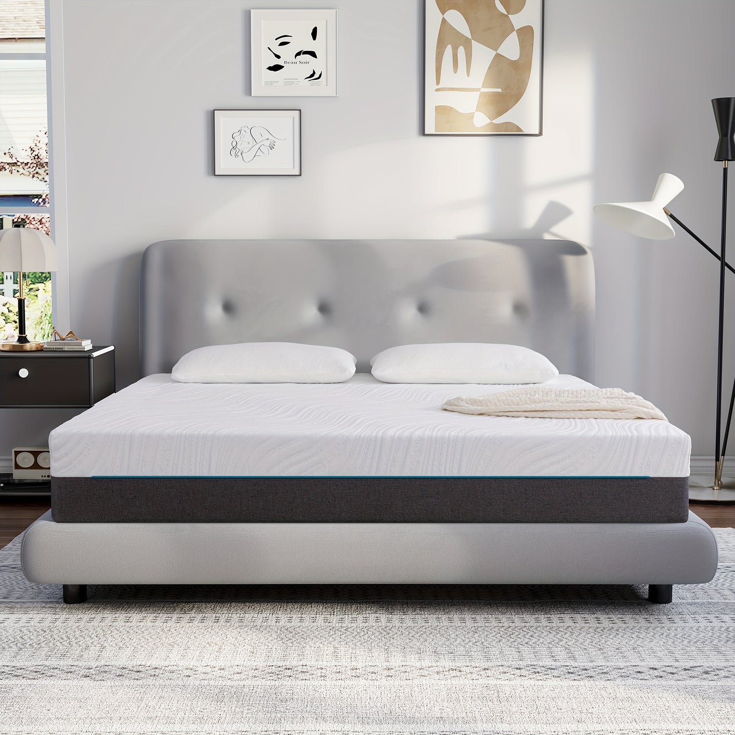 18/20cm 160x200cm Memory Foam Mattress | Soft Comfortable Fabric Medium Softness for Optimal Body Support & Comfortable Sleep, Polyester Cover, Hybrid Construction, Euro Top, Pocketed Coil, Twirest Brand