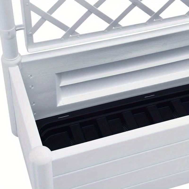Easy to assemble modern and simple Planter with trellis 100x43x142cm White backyard high-quality flower box kit