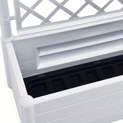 Easy to assemble modern and simple Planter with trellis 100x43x142cm White backyard high-quality flower box kit