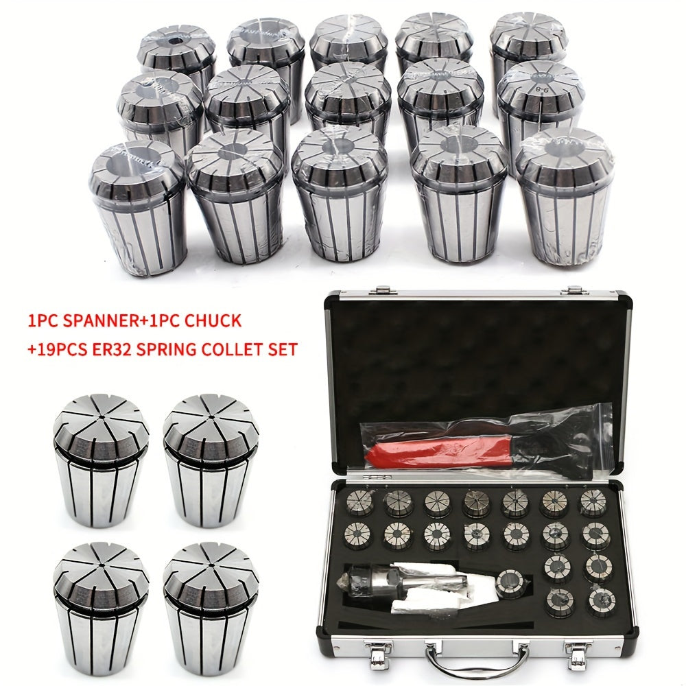 Spanenhouder – Spankopset – Freeshouder – Veerspankop – CNC Spantool – Alloy Stalen Set – Nauwkeurige Precisie – Compleet Met 19 Maten
