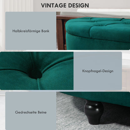 Opbergbank – Zitbank – Opbergkist – Halbank – Opbergbox – Fluweel Bekleed – Rubberen Houten Poten – 120x46x42 cm – Duurzaam en Comfortabel