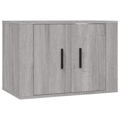 4pcs Modern Minimalist TV Stand Set with Wall-Mounted Storage - Gray Sonoma Wood Media Console, Space-Saving Design with Open & Closed Cabinets, Engineered Wood Construction, Easy Assembly, 27-Inch Height, Ample Storage for L