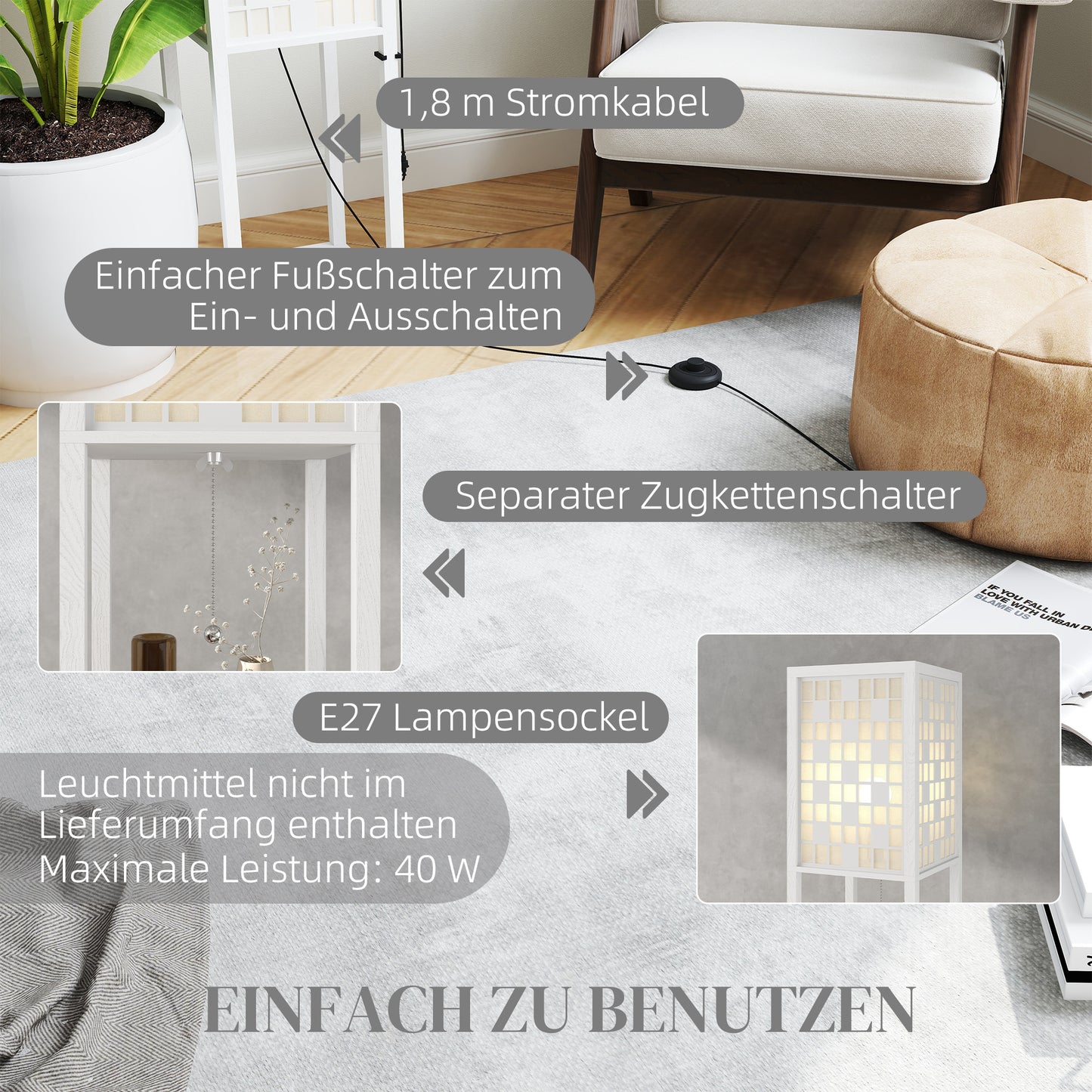 Keukenrek – Keukenplank – Opbergrek – Keukenkast – Opbergmeubel – Rustic-Brown – Met 2 Stopcontacten – 5 Planken & S-Haken – Stevige X-vormige Stalen Versterking – 90x42x130 cm