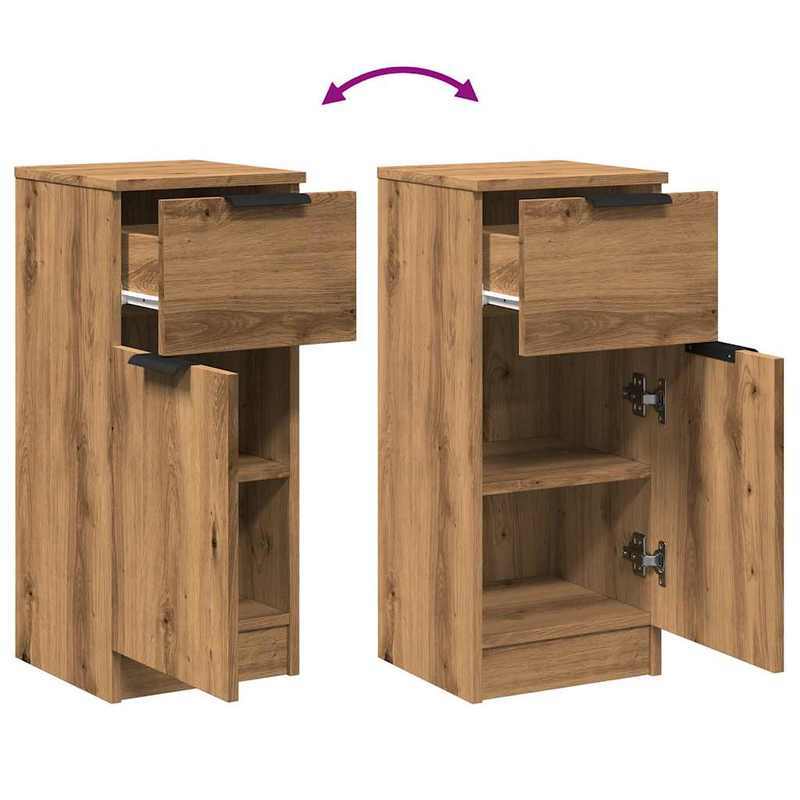 Sideboards 2 st 30x30x70cm edited wood artisanal oakkleur Removable storage practical