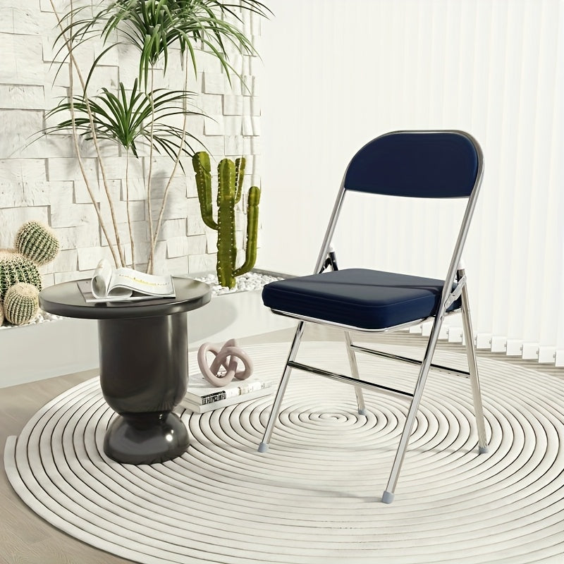 Set van 4 Eetkamerstoelen – Blauw Kunstleer met Comfortabele Bekleding – Stijlvol Ontwerp voor Restaurant, Woonkamer, Keuken of Conferentieruimte