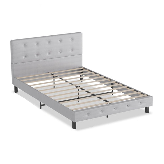 Bedframe – Bedbodem – Lattenbodem – Bedombouw – Bedconstructie – Lichtgrijs – Max. Draagkracht 350 kg – Inclusief Lattenbodem 120x200/140x200 cm
