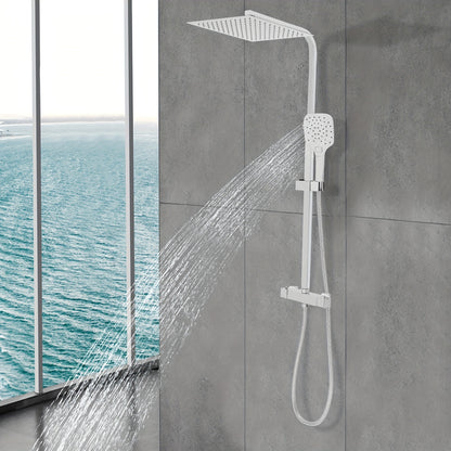 TOOL1SHOOO 30cm Thermostatic Shower Set With Three Hand Shower Modes - Silver, Top Shower With 360° Swivel, Adjustable Height 29.53-48.03inch, Intelligent Thermostatic Suitable For Bathroom Showers And Bathtubs