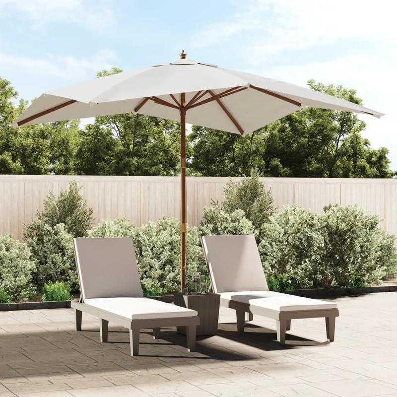 Parasol – Tuinparasol – Stokparasol – Zwembadparasol – Strandparasol – Houten Paal – Zandkleurig – 300x300x273 cm – UV-Bescherming – Waterafstotend