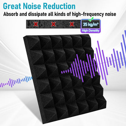 Akoestische Foam Panelen – Geluidsisolatie Platen – Geluidsabsorberende Tegels – Soundproof Panels – Zelfklevend Geluiddempend – 24 Stuks – Echo Vermindering – Eenvoudige Montage