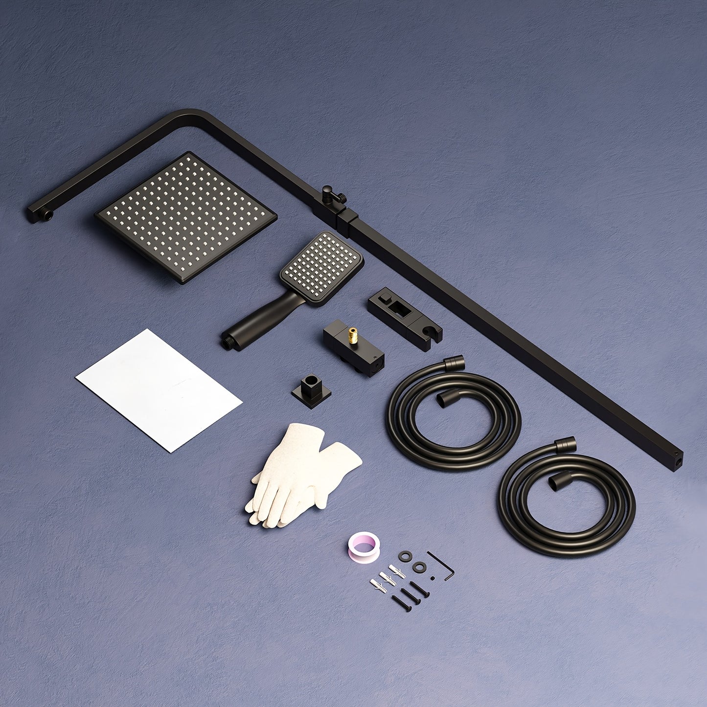 Complete Shower System Set with Thermostat & Waterfall Shower Head - Modern Wall-Mounted Bath Faucet, No Electricity Needed, Easy Installation