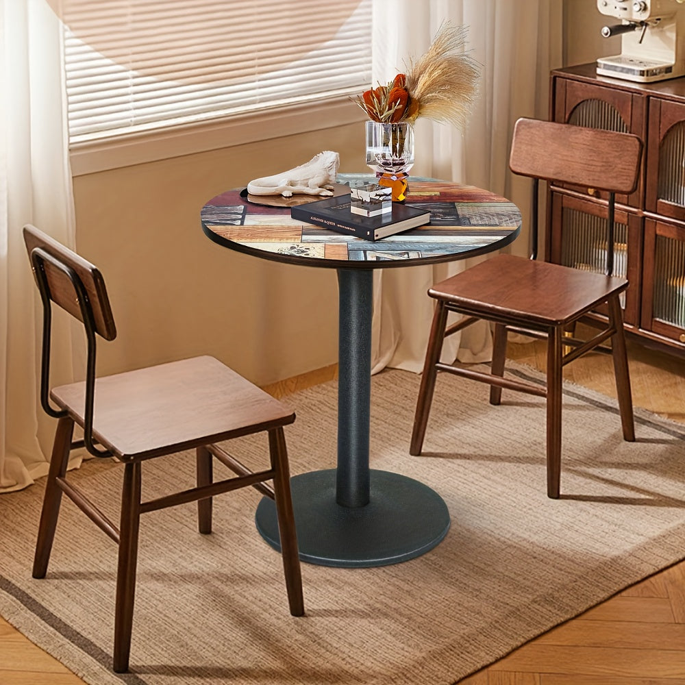60x60x72cm Round Pedestal Table - 4-Seater Commercial Grade Solid Wood Modern Round Dining Table with Sturdy Central Base, Space-Saving Design for Restaurants, Cafes, Bistros & Home Use - Ideal for Small Spaces, Durable & Eas