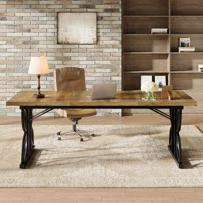 Bureau – Computertafel – Werktafel – Schrijftafel – Extra Lang Bureau – Robuuste Metalen Poten – 179,83 cm Breed – Industrieel Design