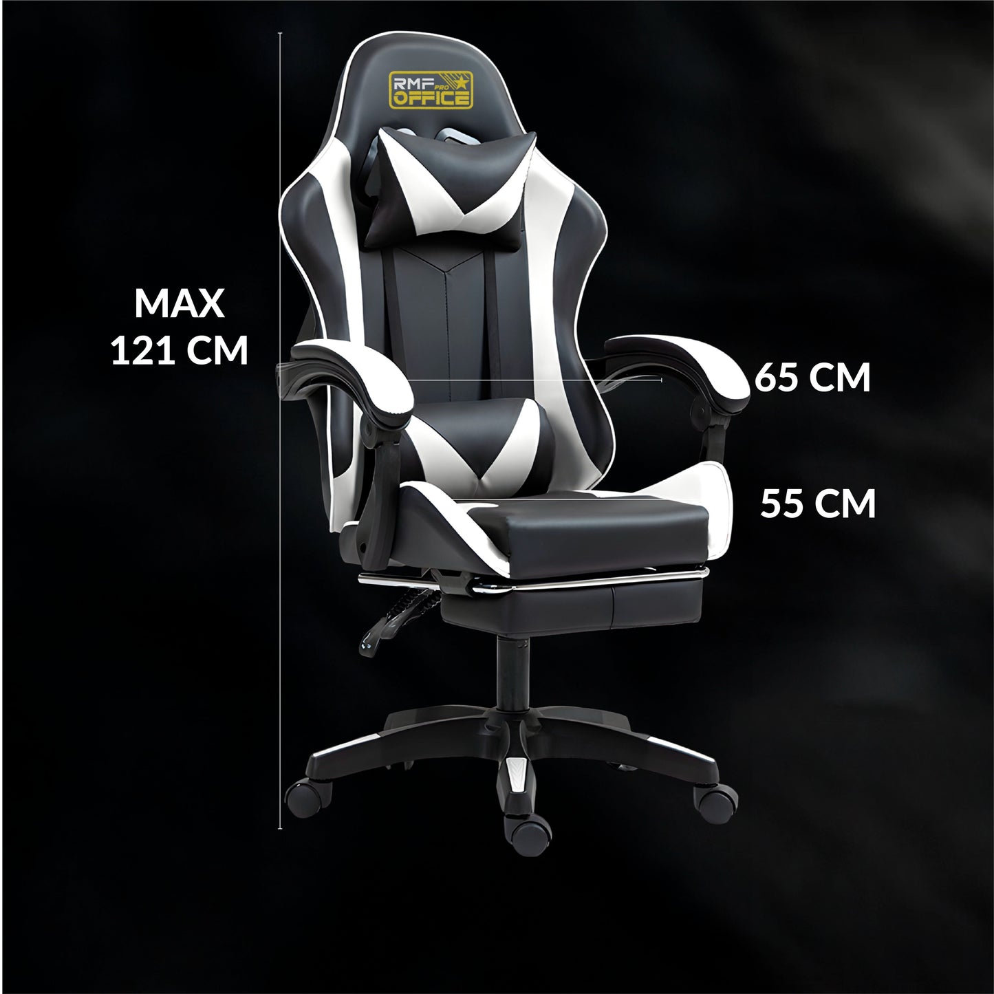 Gamestoel – Gaming Stoel – Gaming Chair – Game Stoel – Gamestoel Bureaustoel – Ergonomisch Design – Verstelbare Rugleuning en Voetensteun – Draaibare Wielen – Verstelbare Hoogte – Zwart