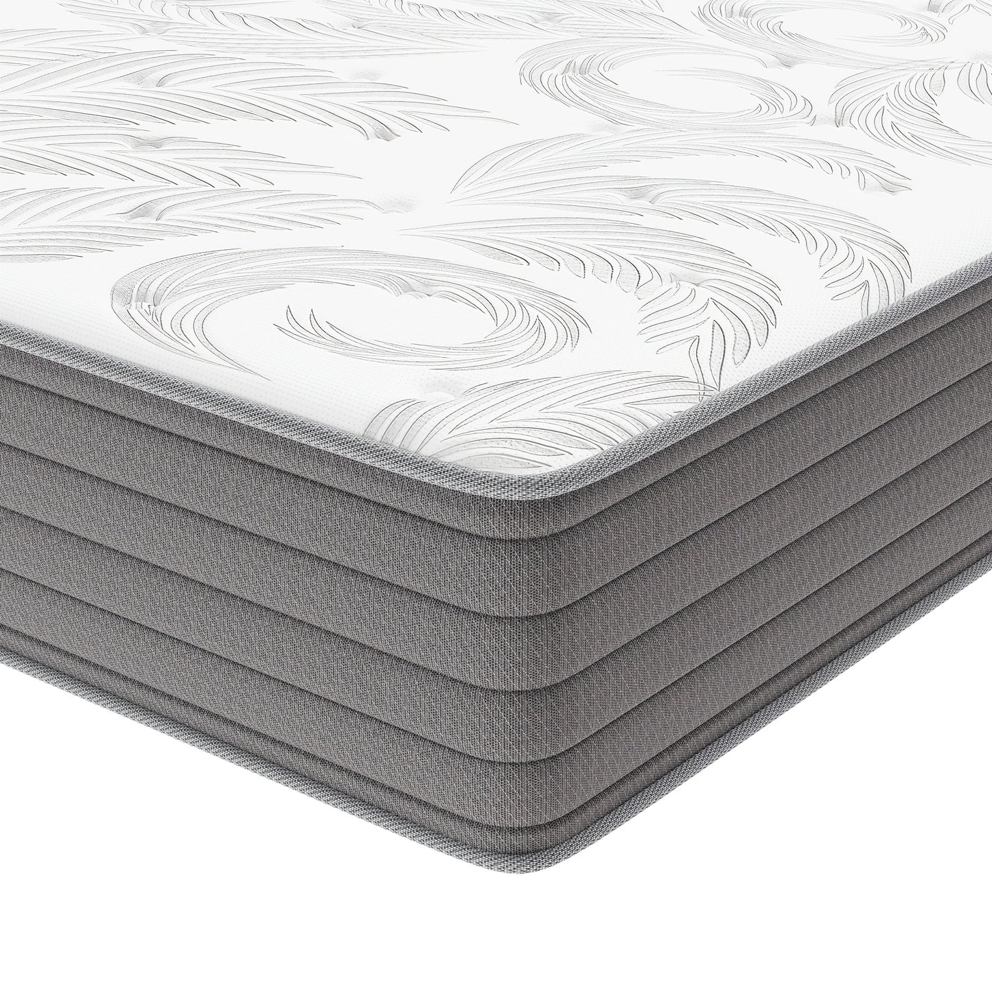 Matras – Matrassen – Koudschuimmatras – Pocketveringmatras – Tweepersoonsmatras – 90x200 cm – Hybride traagschuim en pocketvering – 7-zones medium stevig met brandvertragende hoes
