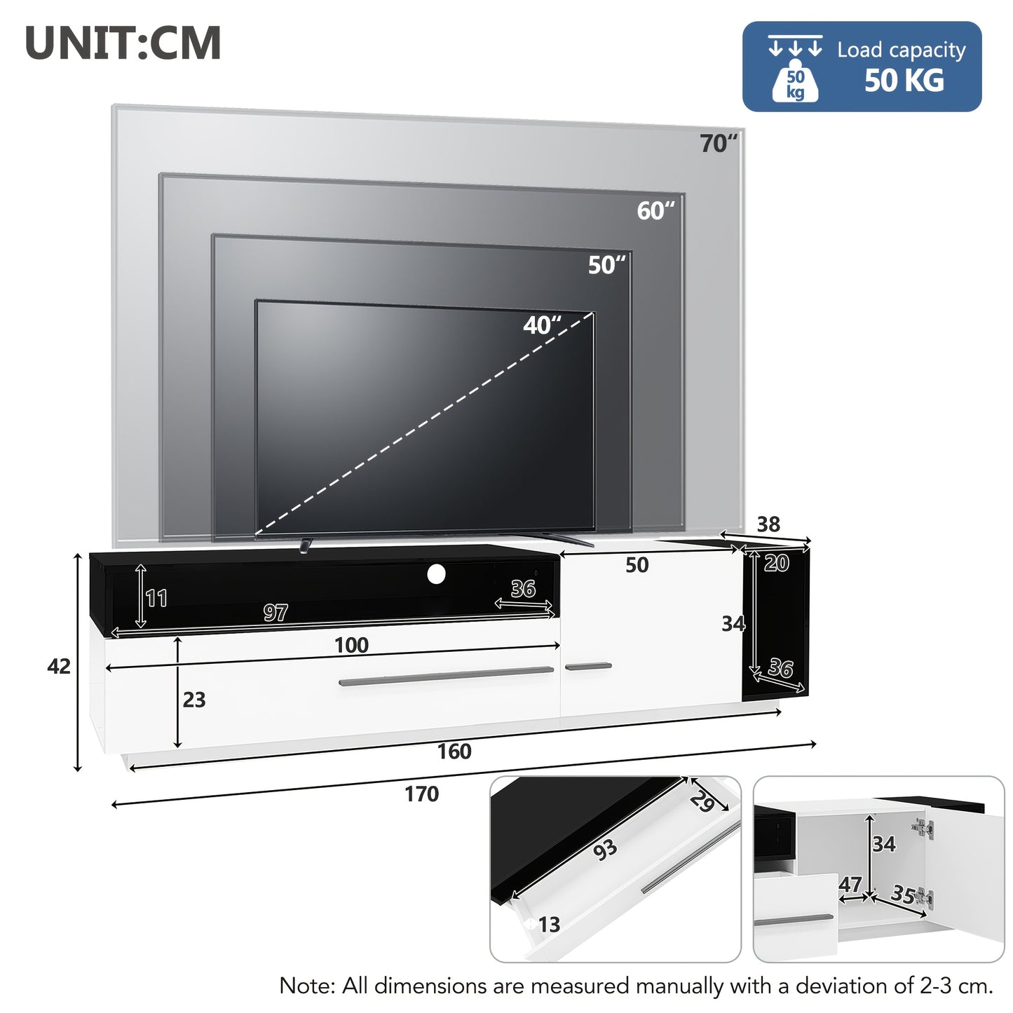 tv-meubel – tv-kast – tv-dressoir – tv-lade kast – tv-bord – Hoogglans Afwerking – Geschikt Voor Tv’s Tot 70 Inch